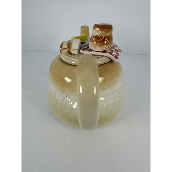 1987 England Sunshine Ceramics COTTAGE LOAF BREAD AND BUTTER TEAPOT with CRAZING - Picture 4 of 16